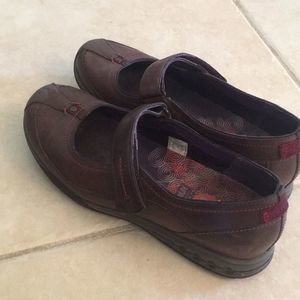 Merrell Neutral Brown Leather Mary‎ Jane Shoes 6.5